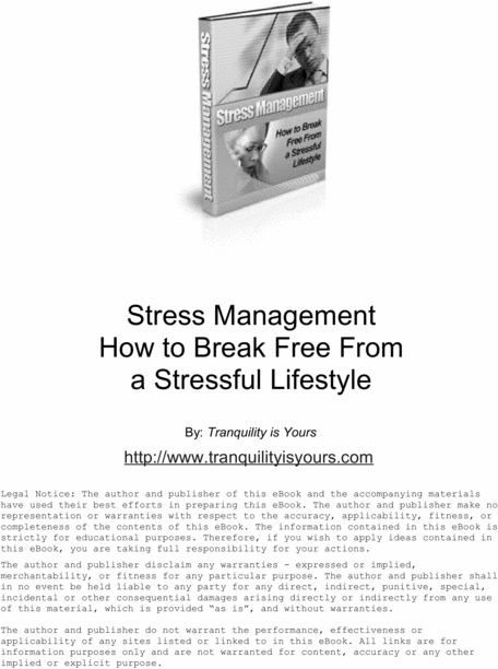 Product picture Break Free From a Stressful Lifestyle